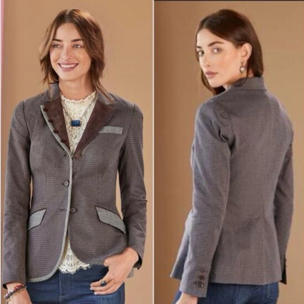 Sundance Equestrian Brown Plaid Blazer